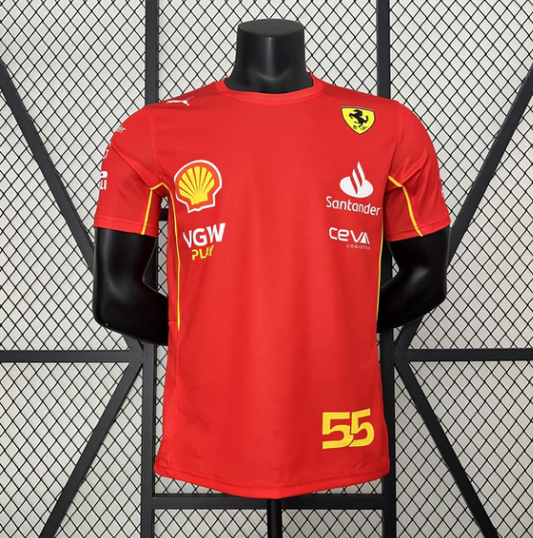 F1 FERRARI 2024 red T-shirt #55