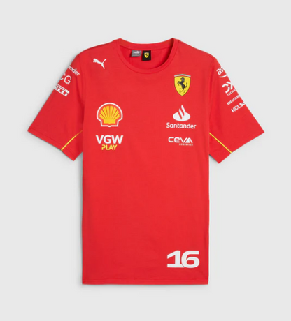 F1 FERRARI 2024 red T-shirt #16